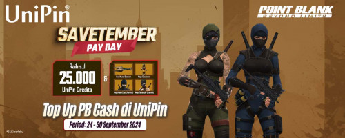 9.9 Savetember dari Point Blank & UniPin! Raih Cashback 25.000 UniPin Credits + Item In-Game PB!